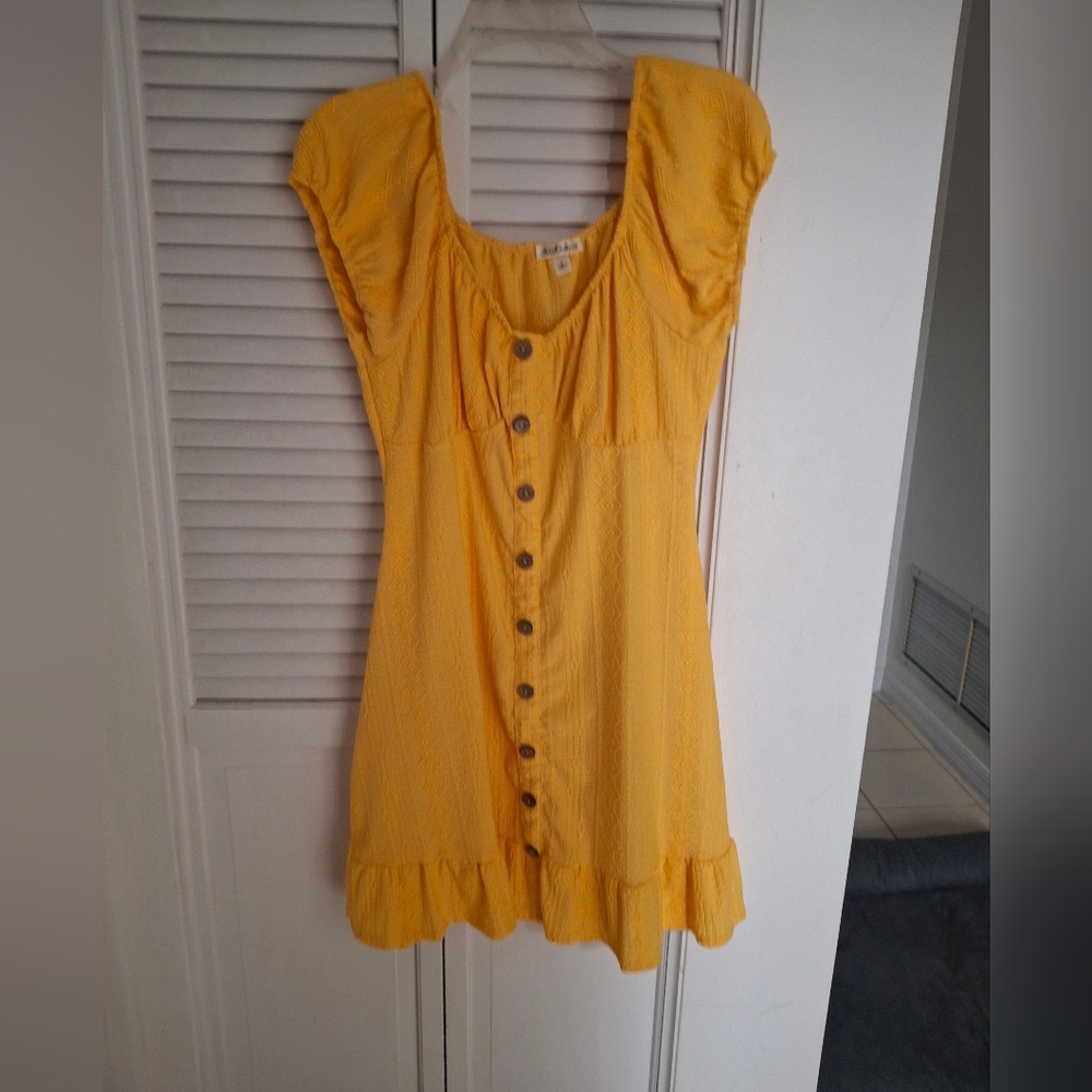 Yellow Button-Down Women's Dress